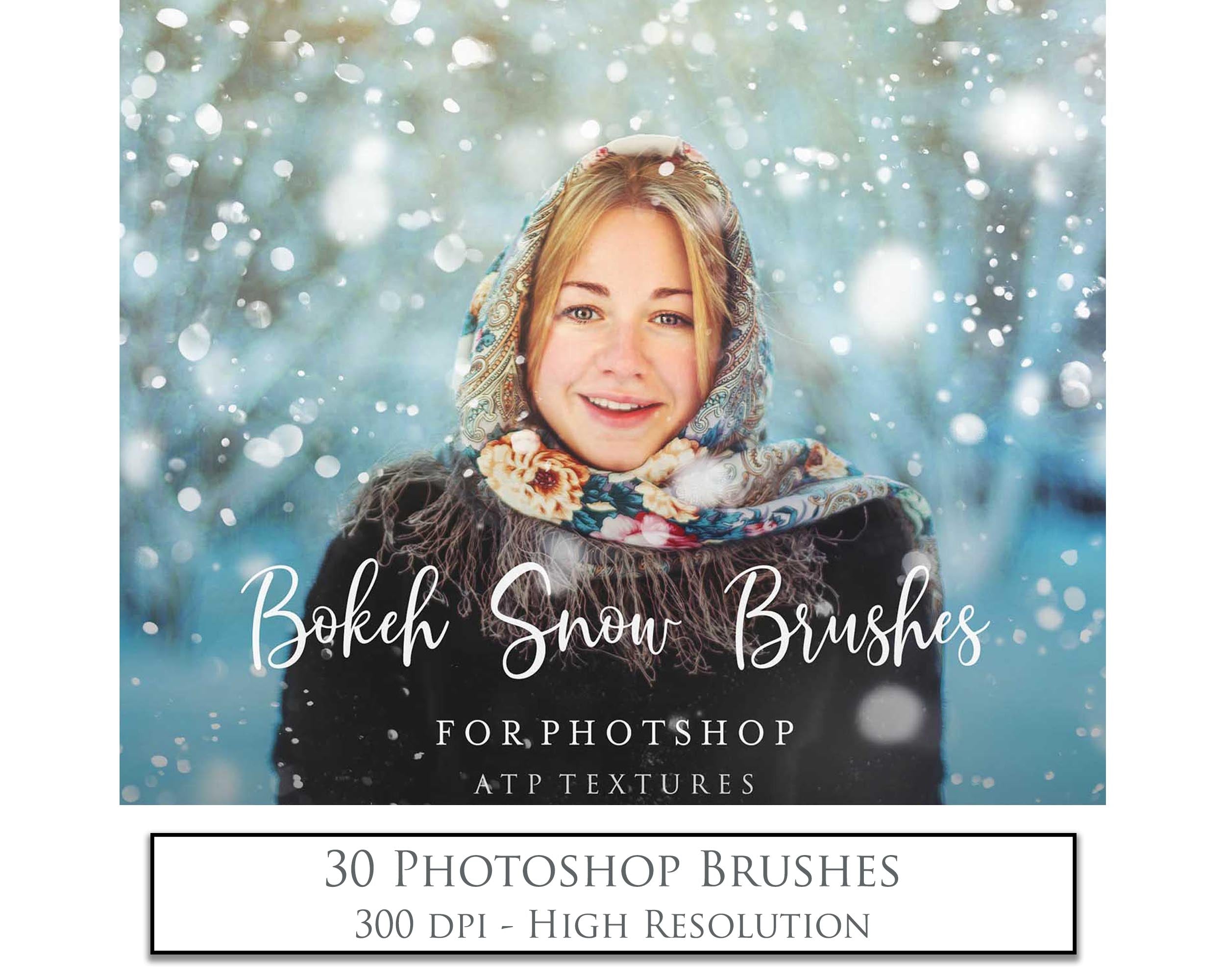 Lovely Wintery Snow photoshop brushes! Photoshop brushes for photography and digital design.  Digital Stamps for scrapbooking, photography and graphic design. Assets and Add ons. High resolution digital files.  ATP Textures